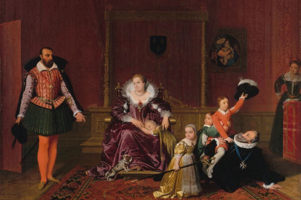 Henri IV jouant avec ses enfants au moment où l'ambassadeur d'Espagne est admis en sa présence