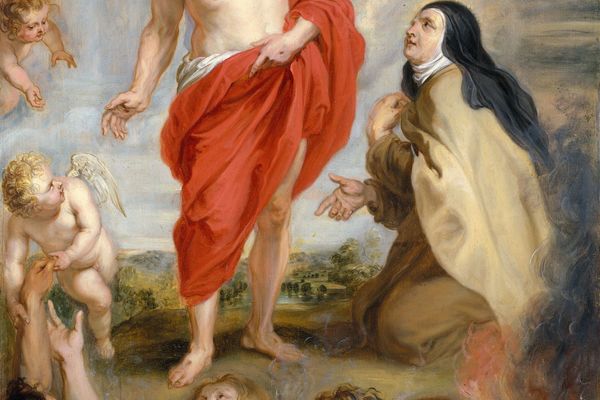 Saint Teresa of ávila Interceding for Souls in Purgatory