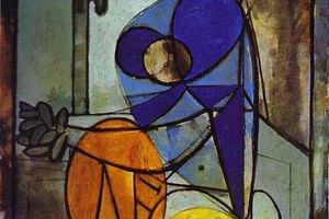 Femme au bet et  la robe  carreaux (Marie-The Walter)