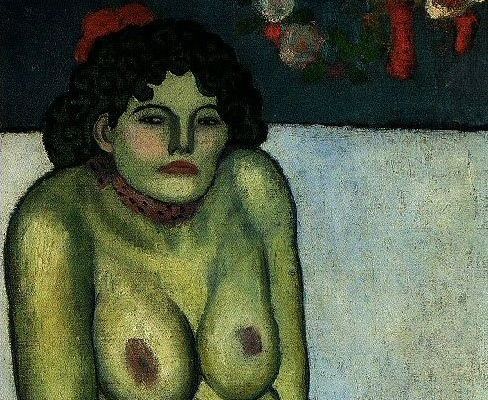 Femme nue assise