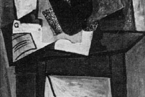 Femme assise dans un fauteuil [La glace au-dessus de la chemin]