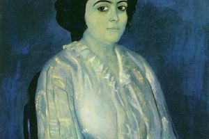 Portrait bleu de Angel F de Soto