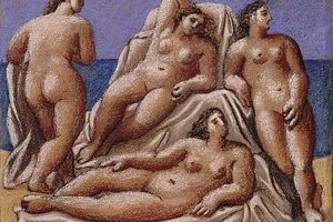 Femme drap debout