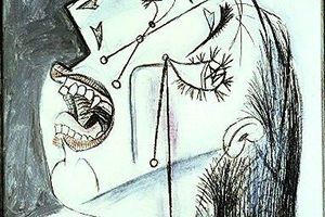 La femme qui pleure avec mouchoir Il