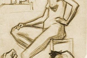 Femme nue assise