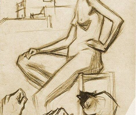 Femme nue assise