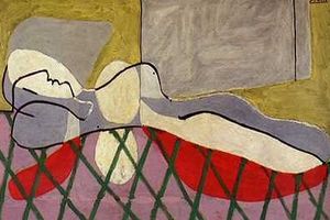 Femme assise au chapeau rouge