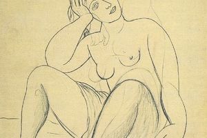 Femme au chapeau assise dans un fauteuil