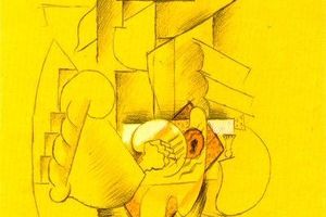 Homme  la pipe attabl [Homme  la pipe accoud sur une table]