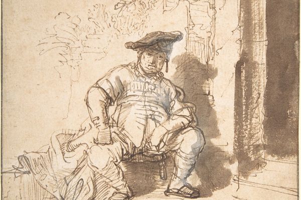 Seated Man Wearing a Flat Cap 