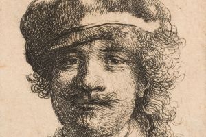 Rembrandt wearing a soft cap 