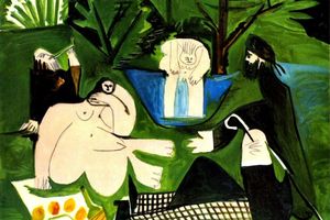 La reine des Amazones nue avec et sa servante