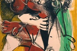 Homme et femme nus debout