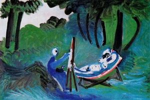 Le peintre et son mode dans l'atelier I