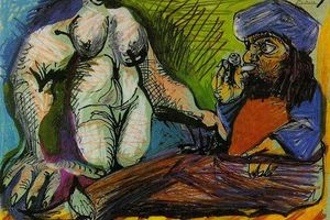 Femme accroupie