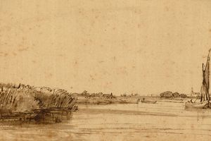 A Sailing Boat on a Wide Expanse of Water 