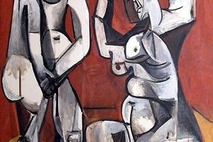 Femme nue devant le jardin