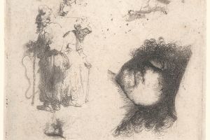 Sheet of Studies; Head of the Artist, a Beggar Couple, Heads of an Old Man and Old Woman 
