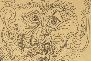 Portrait de l'homme  l' et  la fleur