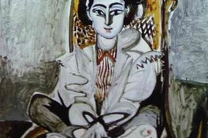 Jacqueline avec une harpe noire
