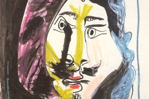 Pierrot et arlequin de profil