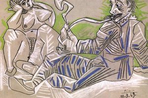 Homme  la pipe assis et amour 2