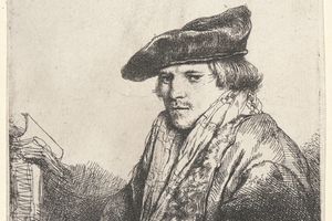 Young Man in Velvet Cap with Books beside Him 