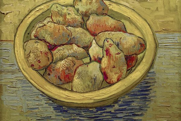 Still Life Potatoes in a Yellow Dish