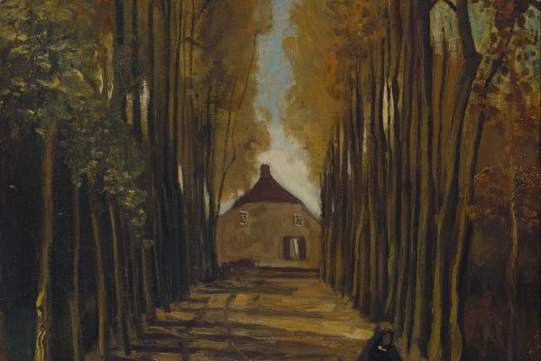 Avenue of poplars in autumn (October 1884 - 1884)