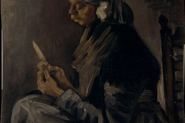The Potato Peeler recto Self-Portrait with a Straw Hat1885