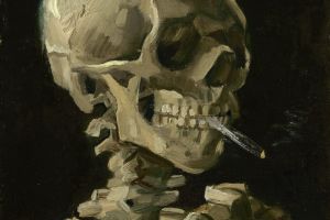 Skull with Burning Cigarette