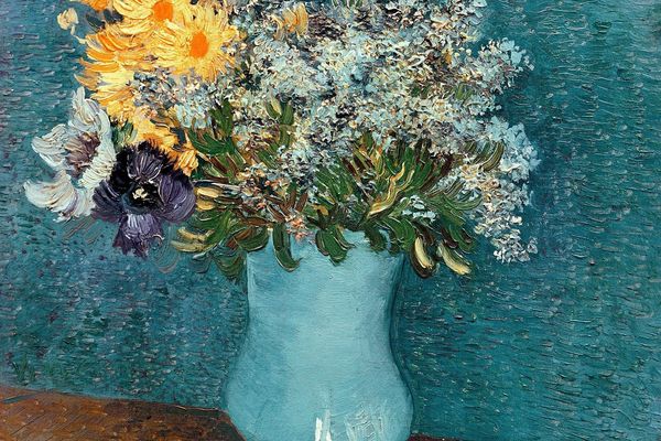 Vase with Lilac, Margerites and Anemones