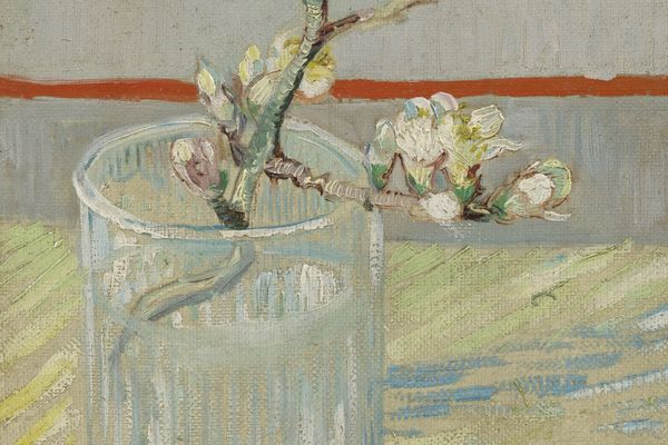 Blossoming Almond Branch in a Glass