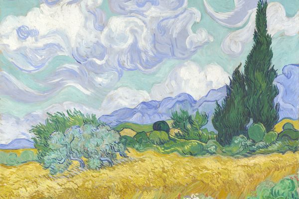 A Wheatfield, with Cypresses