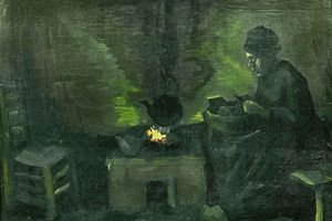 Peasant Woman by the Fireplace