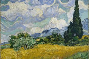 Wheat Field with Cypresses