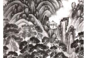 天平听雨图