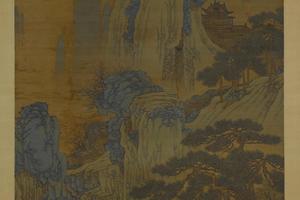 临戴文进谢安东山图轴