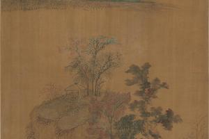 秋塘草亭图