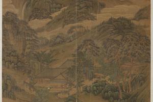 山庄读书图页