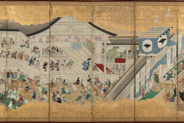 江户时代 歌舞伎屏风图 第一屏