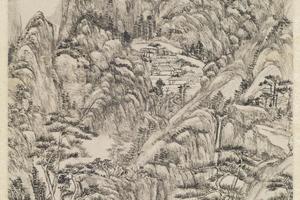 仿王蒙笔意轴