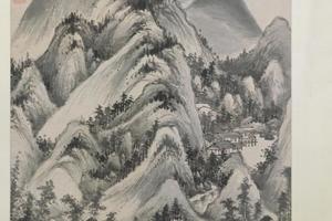 仿梅道人溪亭山色图