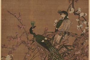 梅花孔雀图