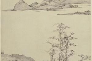 仿倪瓒山水图轴