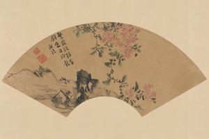 紫薇扇面