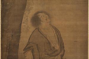拾得笑月图
