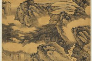山村雨景图
