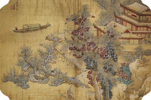 仿王维雪溪图