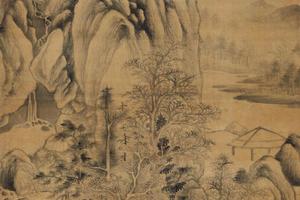 岗岚松杉图